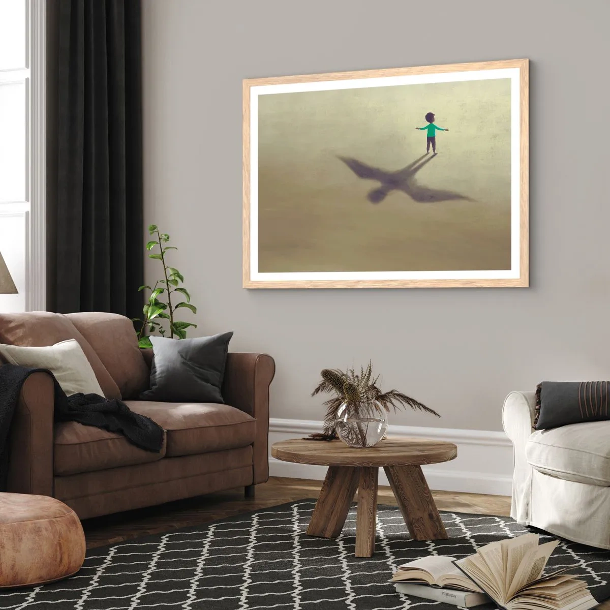 Poster in cornice rovere chiaro - Eroe del futuro - 100x70 cm