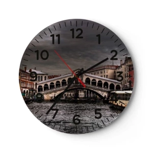 Orologio da parete - Orologio in Vetro - Promessa di una sera a Venezia - 30x30 cm