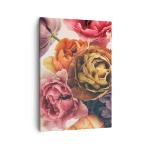 Quadro su tela - Stampe su Tela - Un mazzo di fiori vari dai colori intensi - 50x70cm - La festa della vita - Decorazione murale moderna per soggiorno e camera da letto ARTTOR