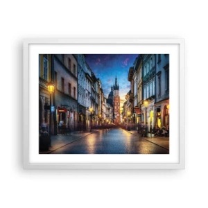 Poster in cornice bianca - La magia di Cracovia - 50x40 cm