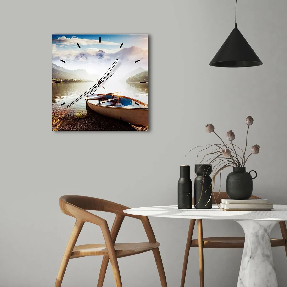 Orologio da parete - Orologio in Vetro - Sull'acqua grande e pura - 30x30 cm