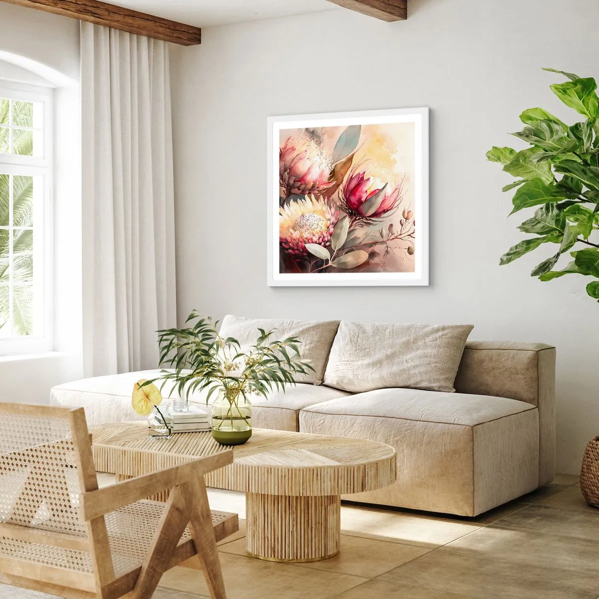 Poster in cornice bianca - Di profilo e di fronte - 40x40 cm