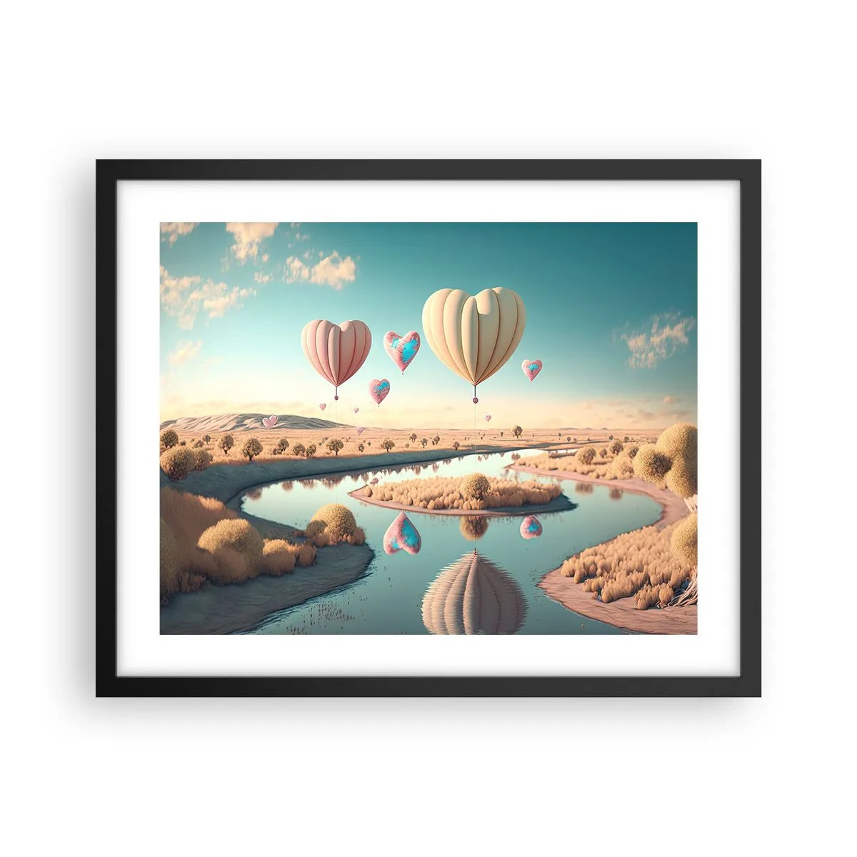 Poster in cornice nera - L'amore permette di volare - 50x40 cm