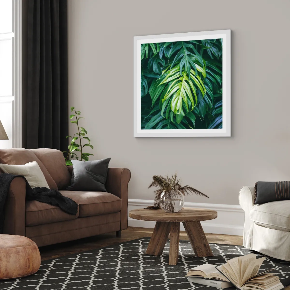 Poster in cornice bianca - Immergersi nella freschezza - 60x60 cm