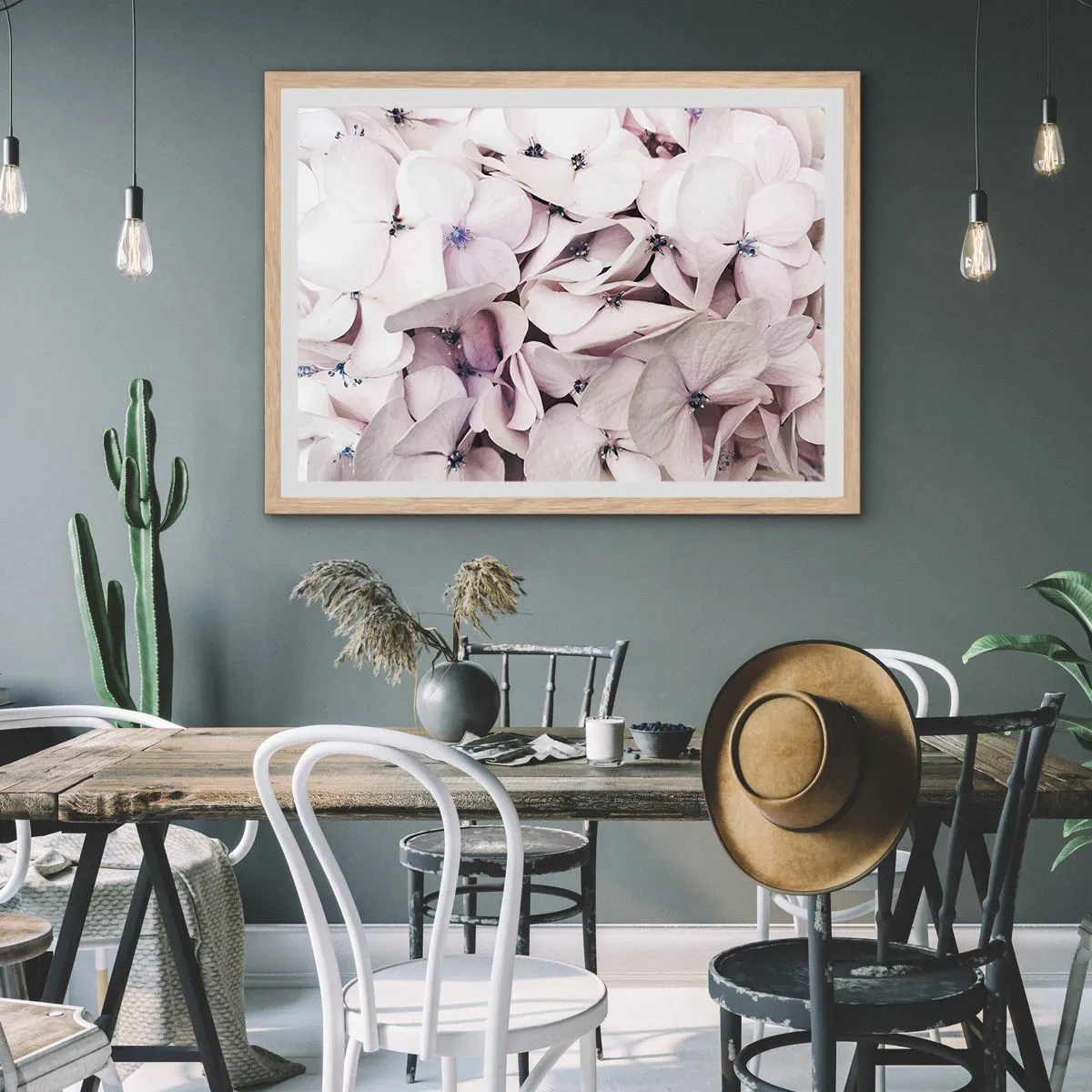 Poster in cornice rovere chiaro - Un'alluvione di fiori - 70x50 cm