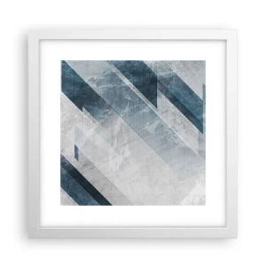 Poster in cornice bianca - Composizione spaziale: movimento in grigio - 30x30 cm