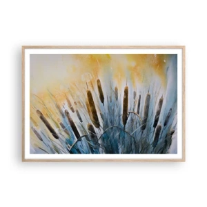 Poster in cornice rovere chiaro - Fresco dell'acqua, calore del sole - 100x70 cm