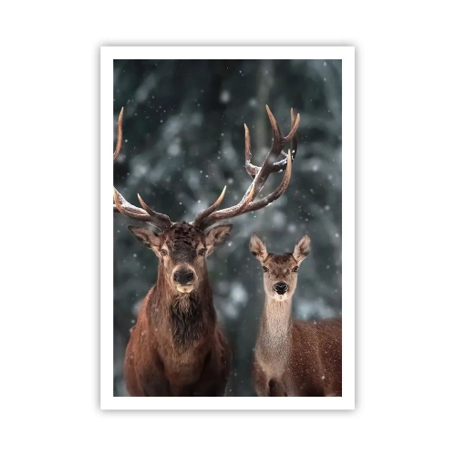 Poster - Il re della foresta con la consorte - 70x100 cm