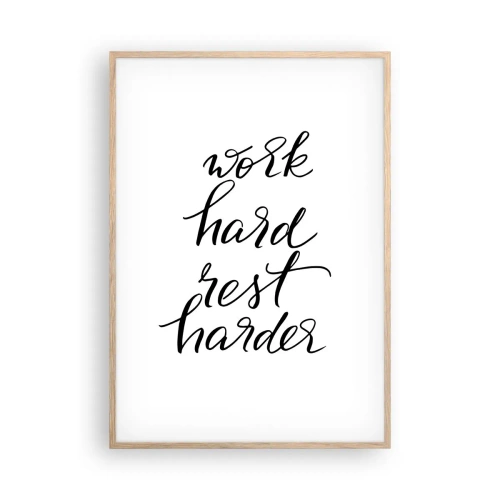 Poster in cornice rovere chiaro - L'equilibrio della vita - 70x100 cm