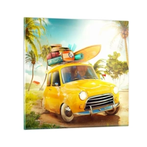 Quadro su vetro - Viaggio nel paese dei sorrisi - 60x60 cm