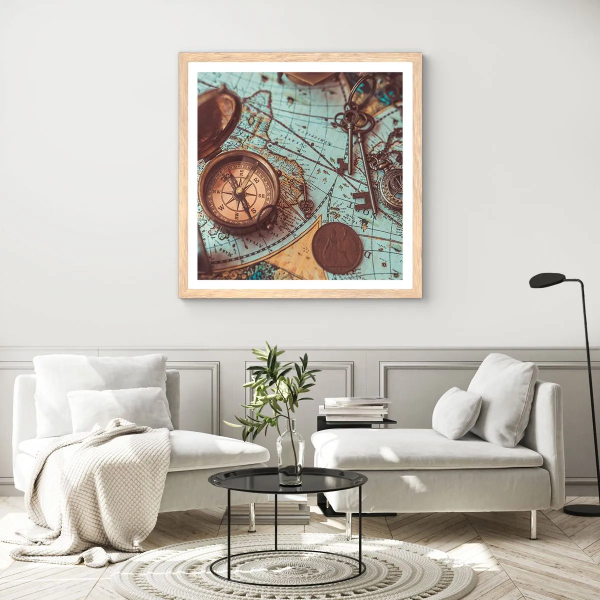 Poster in cornice rovere chiaro - Per il cercatore di avventure - 50x50 cm