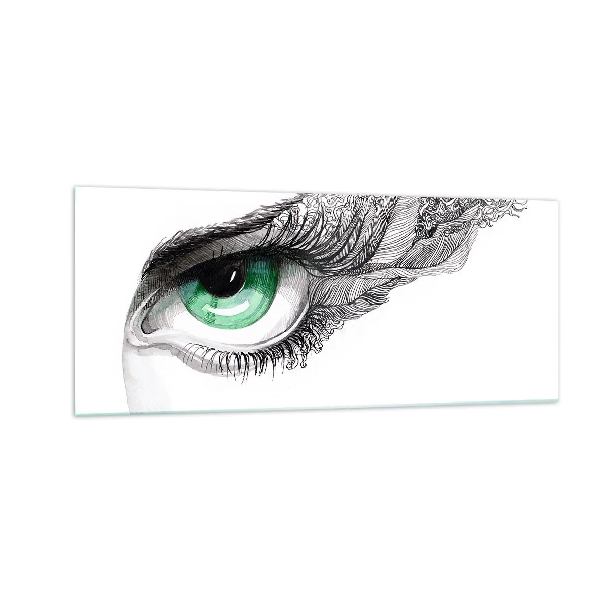 Quadro su vetro - Bella e pronta all'attacco - 100x40 cm