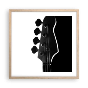 Poster in cornice rovere chiaro - Silenzio rock - 50x50 cm