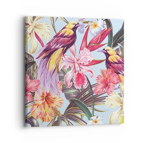 Quadro su tela - Stampe su Tela - Petali e piume - 30x30 cm