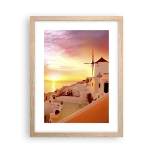 Poster in cornice rovere chiaro - Sciogliersi nel bianco e nell'oro - 30x40 cm