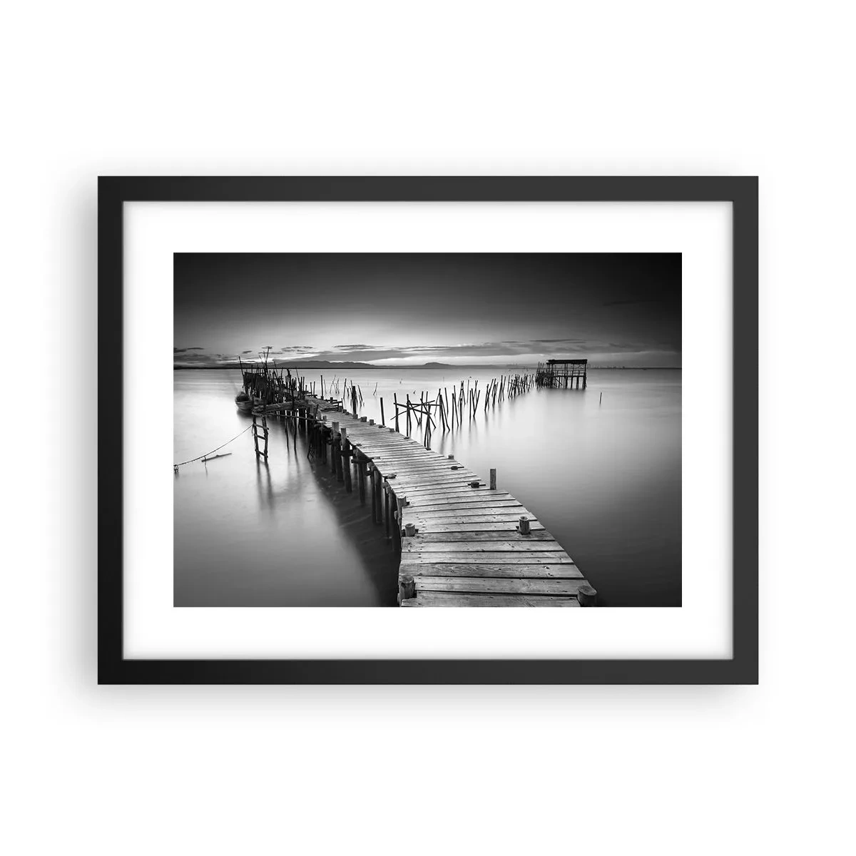 Poster in cornice nera - La pace della riva dimenticata - 40x30 cm