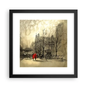 Poster in cornice nera - Appuntamento nella nebbia di Londra  - 30x30 cm