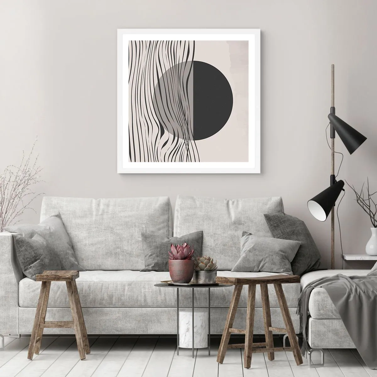 Poster in cornice bianca - Composizione a metà - 40x40 cm