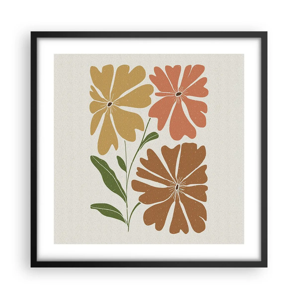 Poster in cornice nera - Natura e geometria - 50x50 cm