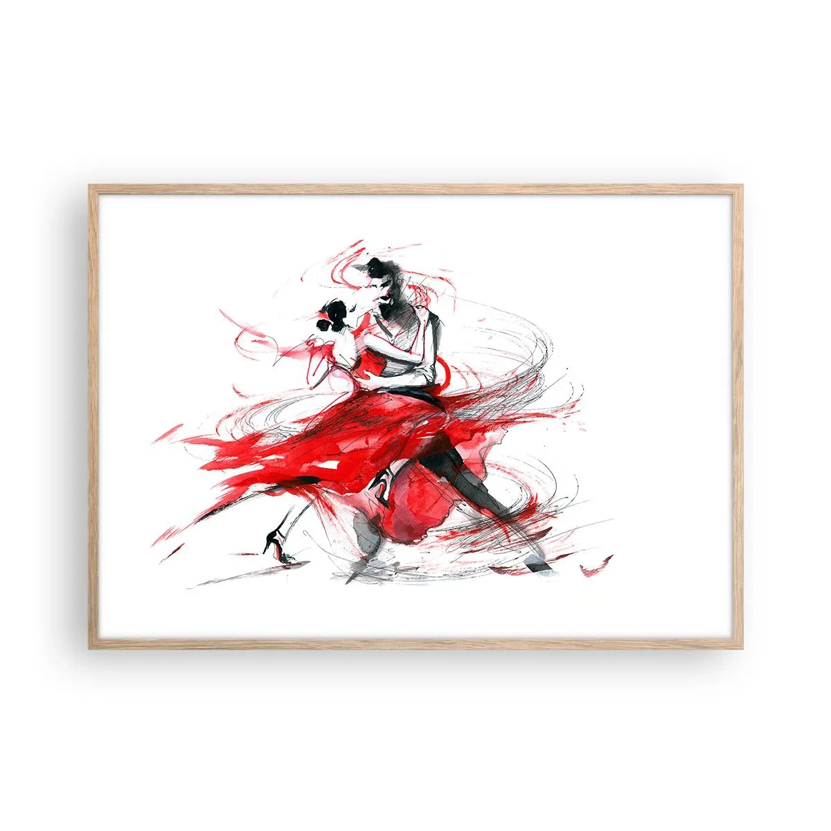 Poster in cornice rovere chiaro - Tango: il ritmo della passione - 100x70 cm