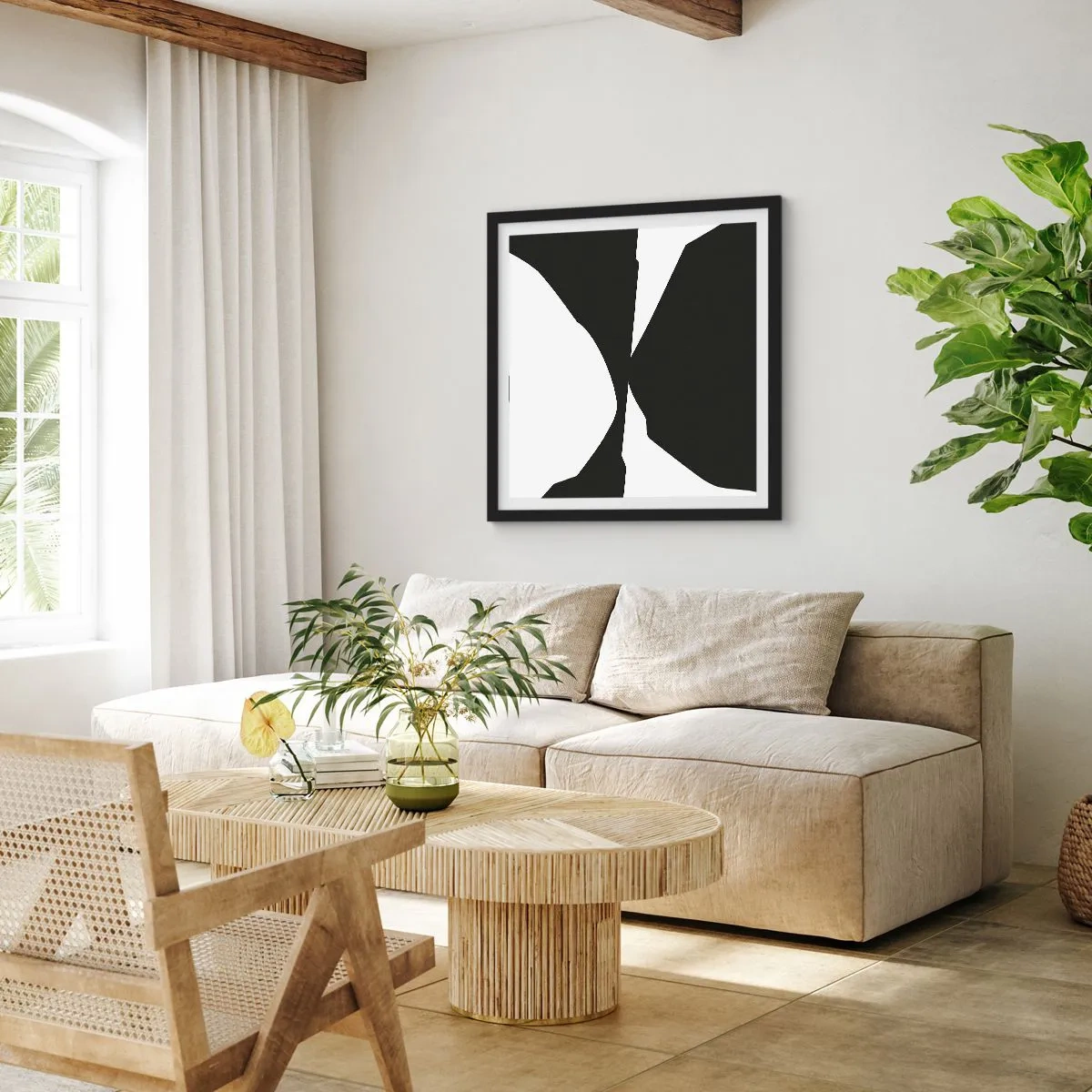 Poster in cornice nera - Positivo - negativo - 30x30 cm