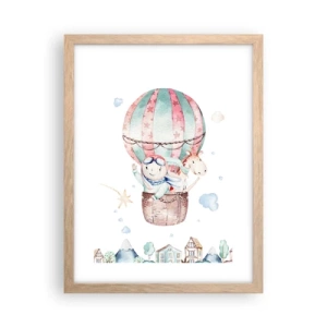 Poster in cornice rovere chiaro - Torniamo presto! - 30x40 cm