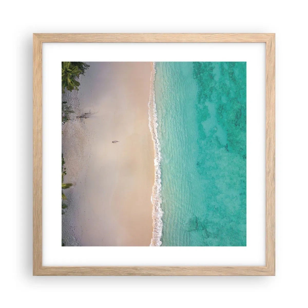 Poster in cornice rovere chiaro - Spiaggia del paradiso - 40x40 cm
