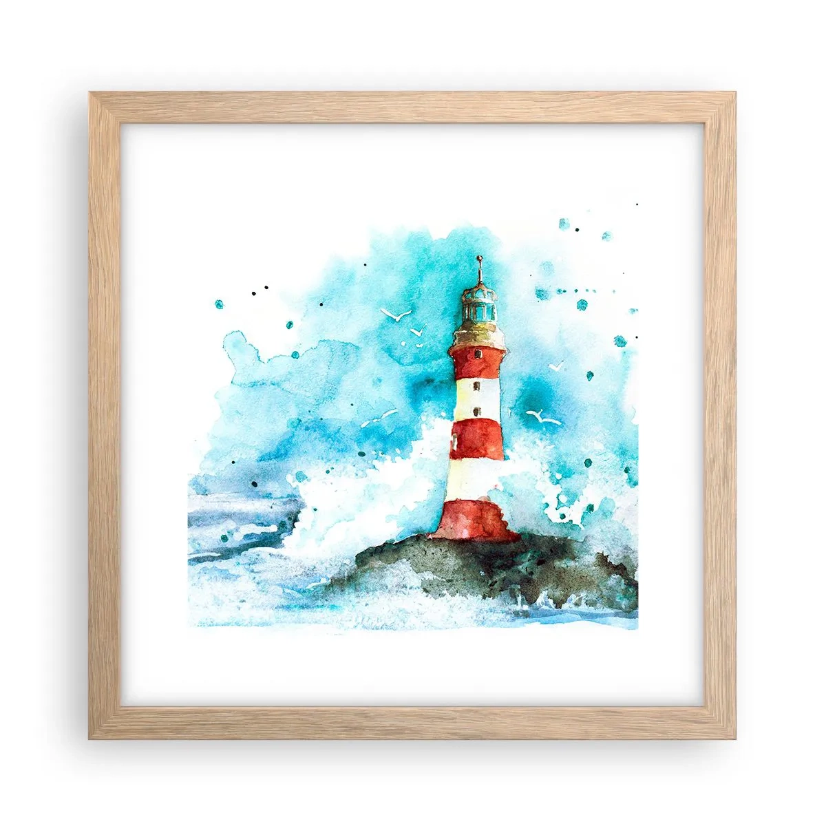 Poster in cornice rovere chiaro - L'unità dei quattro elementi - 30x30 cm