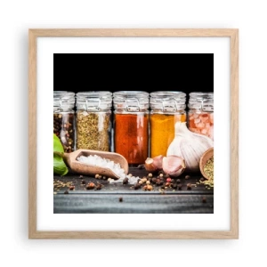 Poster in cornice rovere chiaro - Perché la vita abbia sapore - 40x40 cm