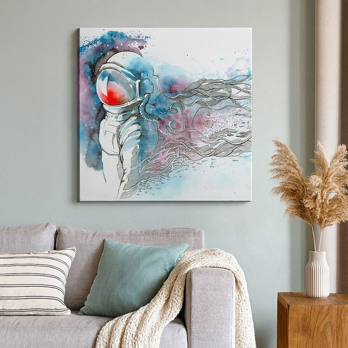 Quadro su tela - Stampe su Tela - Da solo nel cosmo - 30x30 cm