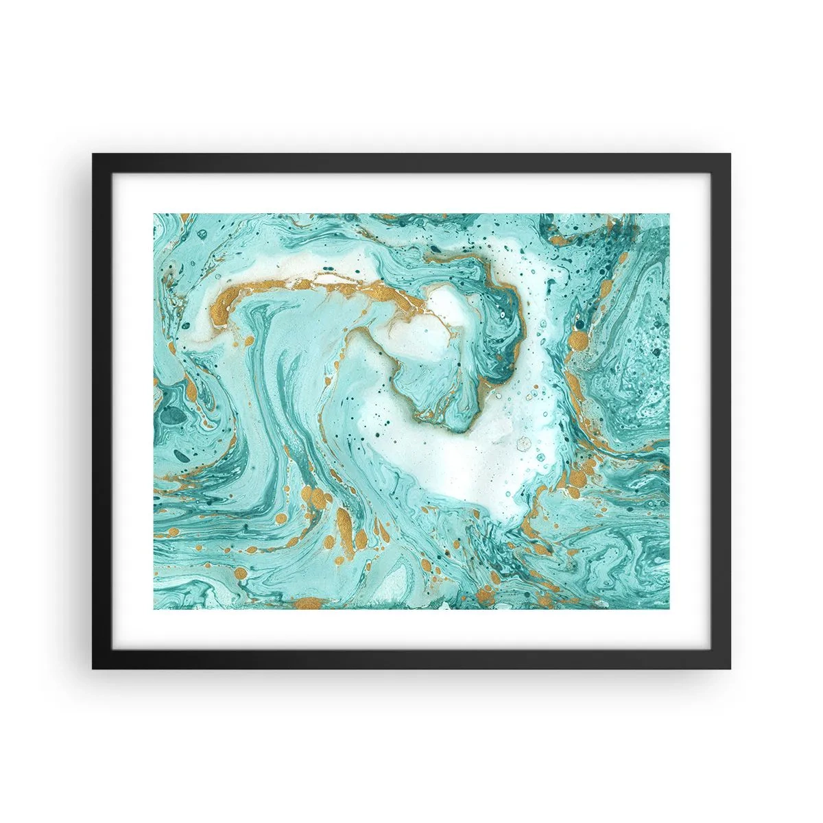 Poster in cornice nera - La grande onda del periodo Edo - 50x40 cm