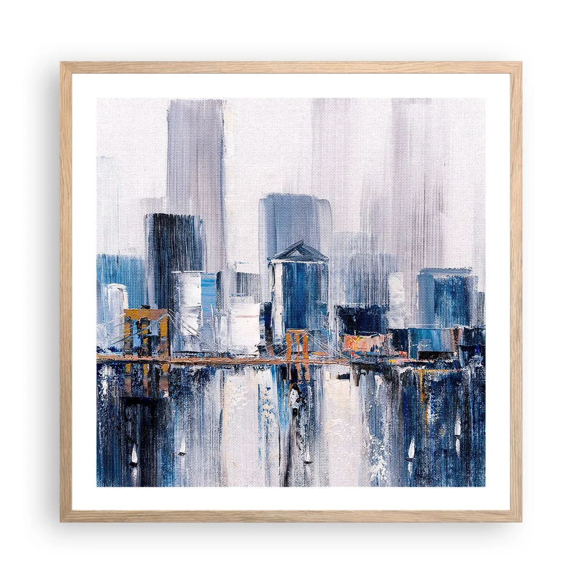 Poster in cornice rovere chiaro - Impressione di New York - 60x60 cm