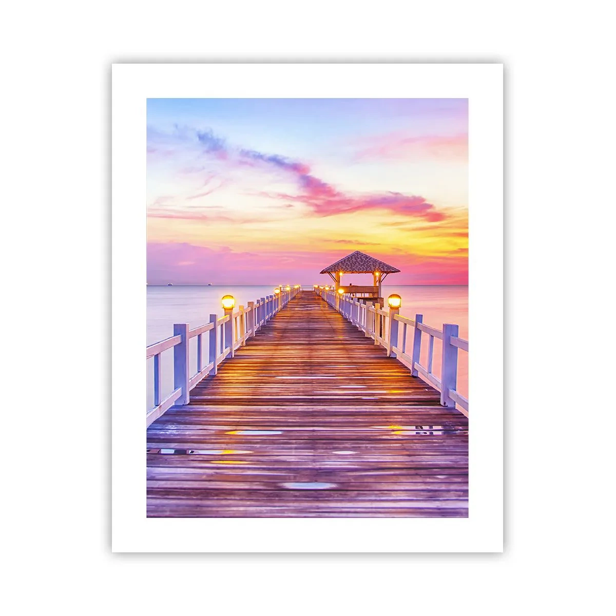 Poster - Silenzio della sera in lilla e oro - 40x50 cm