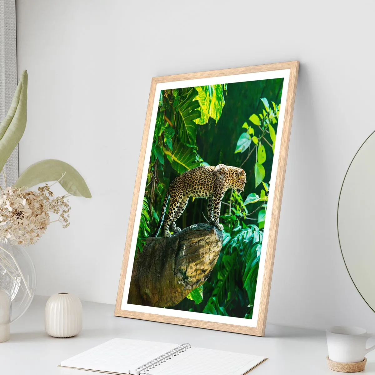 Poster in cornice rovere chiaro - A caccia? - 40x50 cm