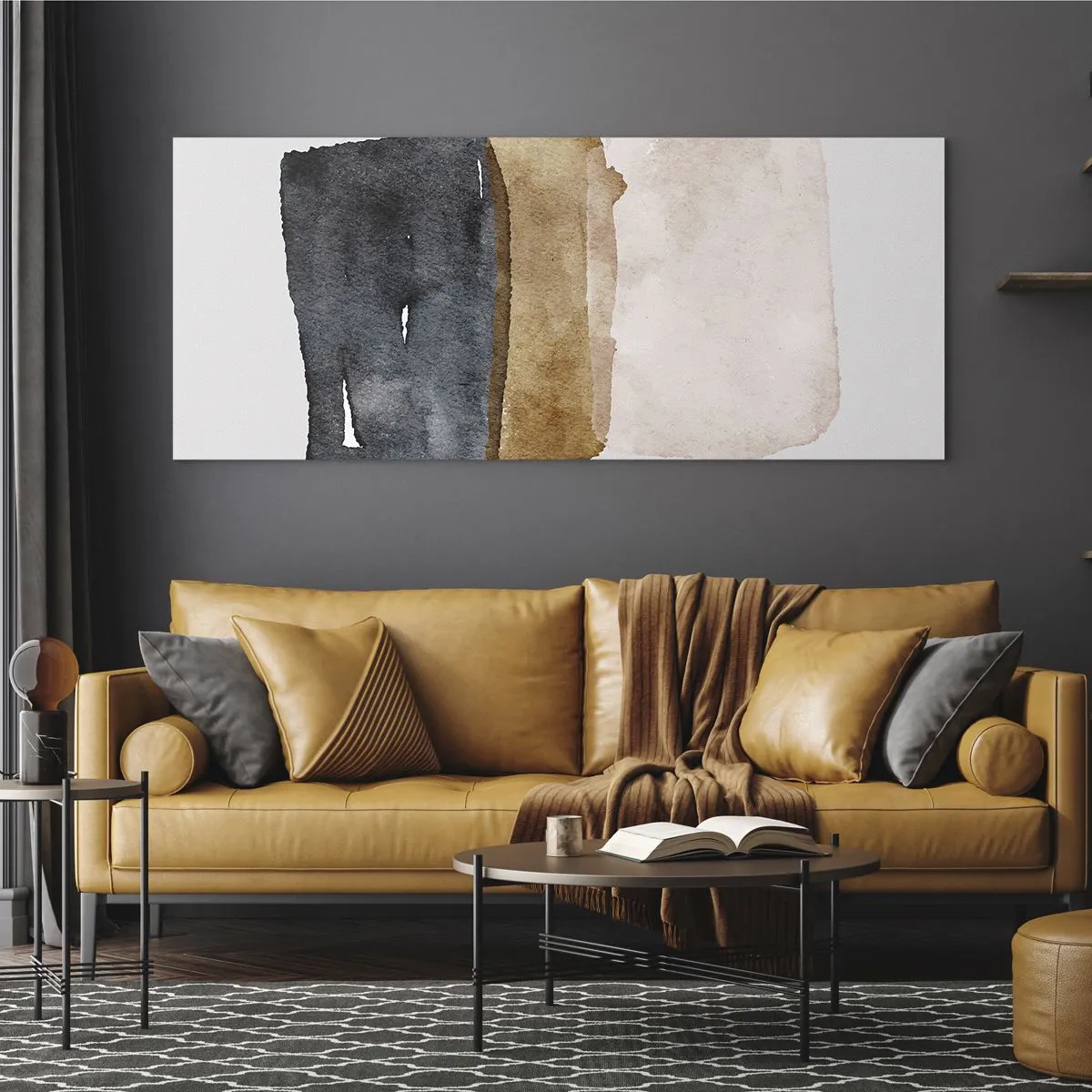 Quadro su vetro - Composizione di colori della terra - 90x30 cm