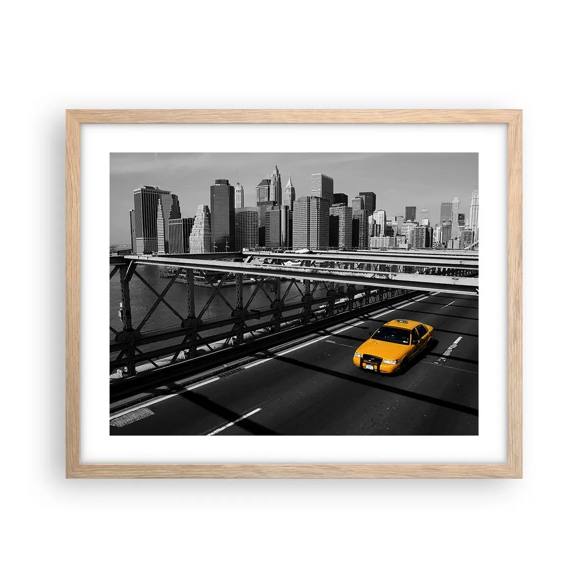Poster in cornice rovere chiaro - Il colore della grande città - 50x40 cm