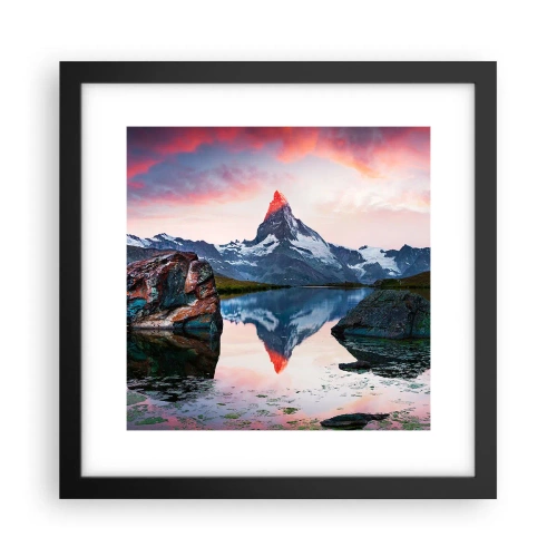 Poster in cornice nera - Il cuore dei monti è rovente - 30x30 cm