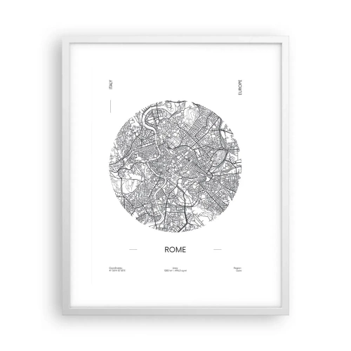 Poster in cornice bianca - Anatomia di Roma - 40x50 cm