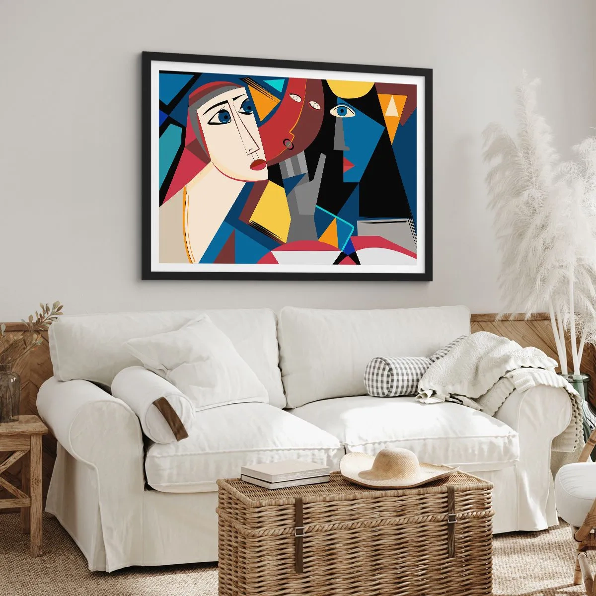 Poster in cornice nera - Dialogo di cubisti - 91x61 cm