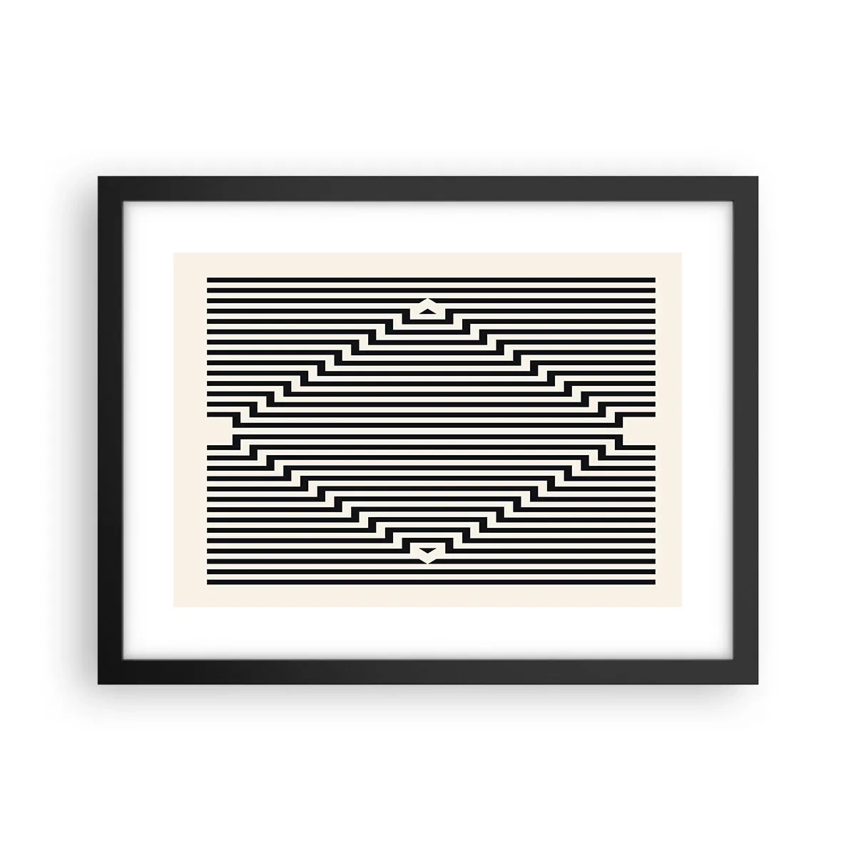 Poster in cornice nera - Illusione geometrica - 40x30 cm