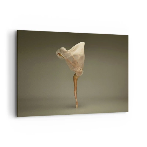 Quadro su tela - Stampe su Tela - Una ballerina che fluttua nell'aria con il tessuto - 120x80cm - Adesso vola via - Decorazione murale moderna per soggiorno e camera da letto ARTTOR