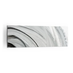 Quadro su tela - Stampe su Tela - Un vortice monocromatico nelle tonalità del grigio e del nero - 160x50cm - Composizione orbitale - Decorazione murale moderna per soggiorno e camera da letto ARTTOR