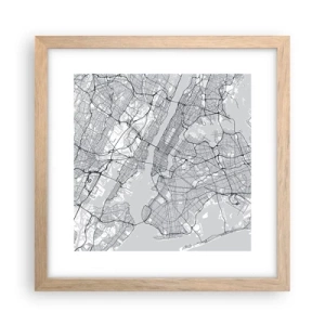 Poster in cornice rovere chiaro - Anatomia della metropoli - 30x30 cm