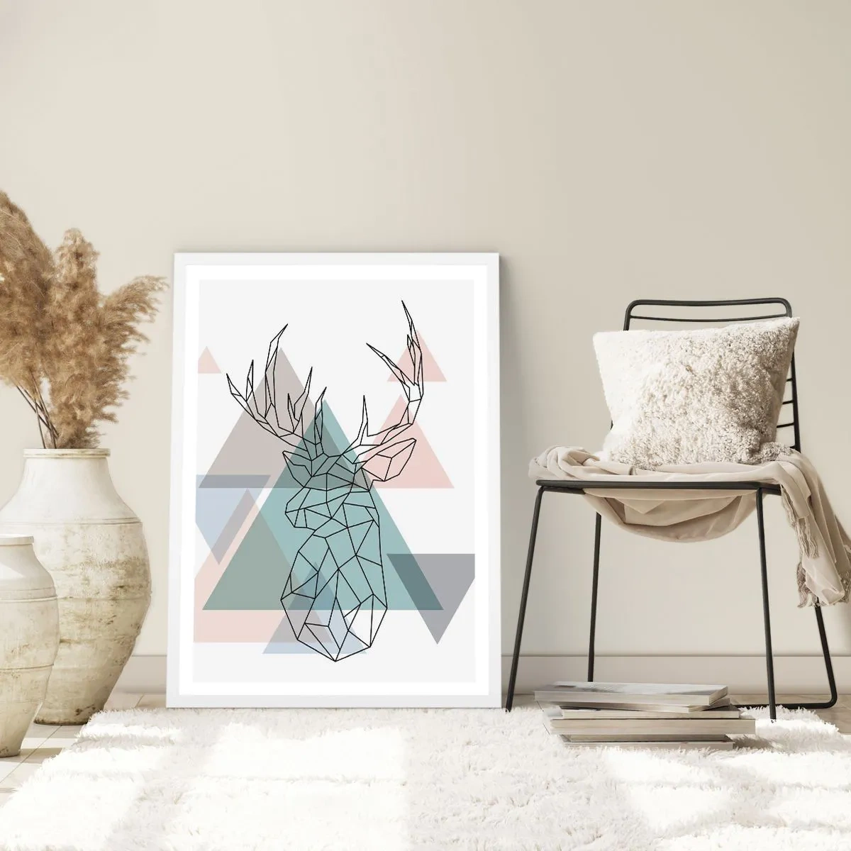 Poster in cornice bianca - Nel bosco geometrico - 50x70 cm