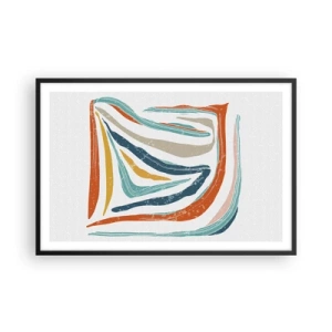 Poster in cornice nera - Astrazione piacevolmente sorridente - 91x61 cm