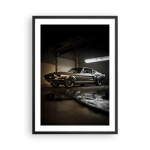 Poster in cornice nera - Auto sportiva classica in garage - 50x70cm - Ritorno al passato - Decorazione murale moderna per soggiorno e camera da letto ARTTOR