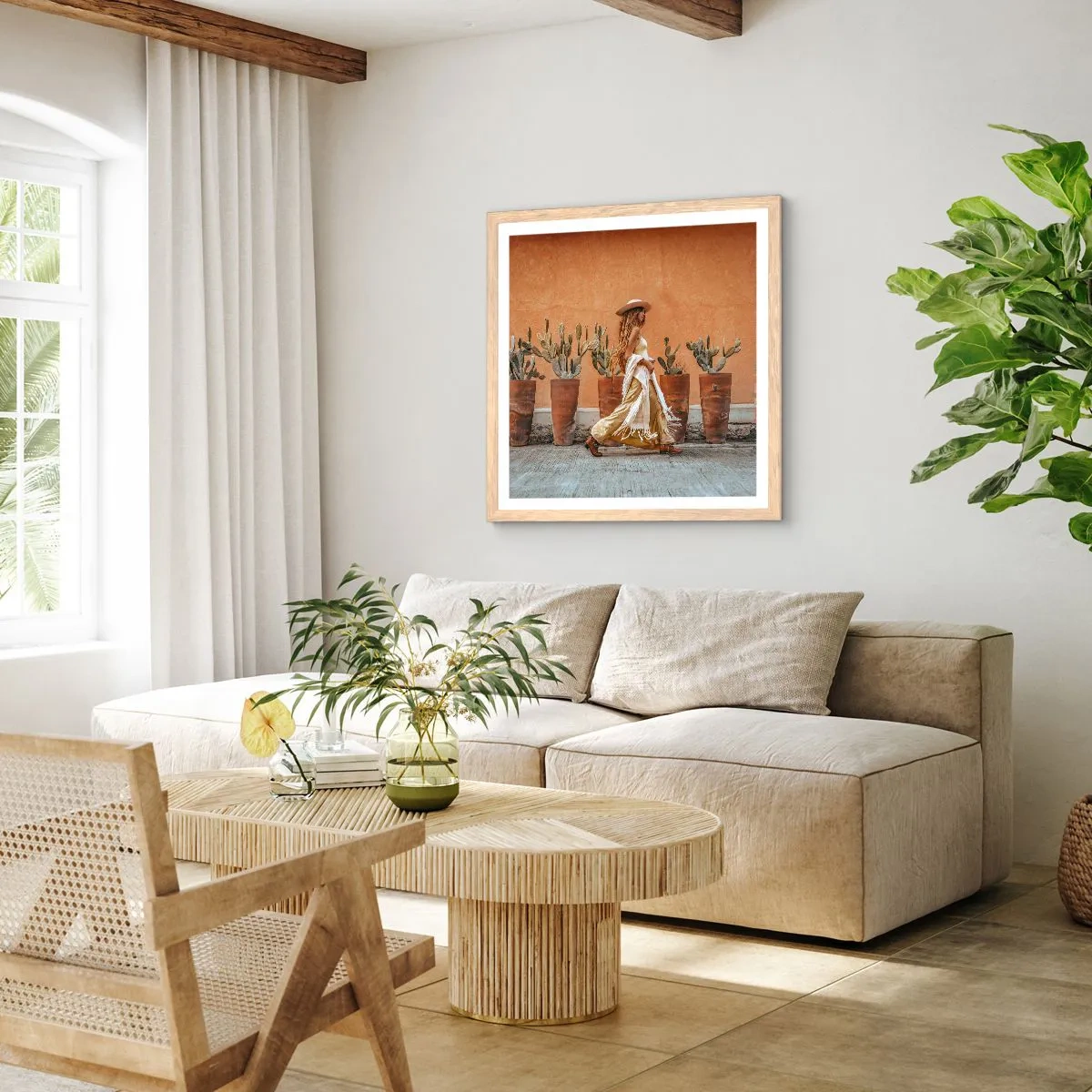 Poster in cornice rovere chiaro - In stile hippy - 40x40 cm