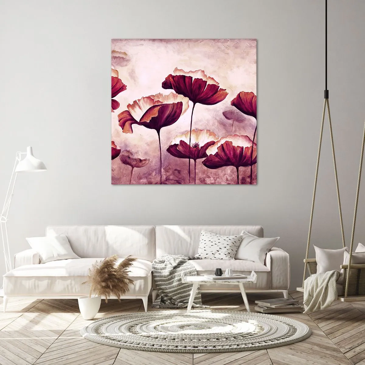 Quadro su tela - Stampe su Tela - Petalo rosso e bianco - 60x60 cm