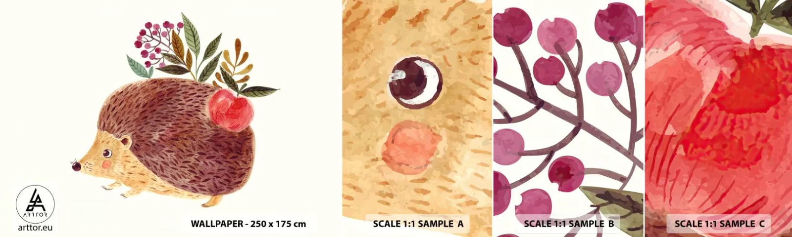 Campione Di Fotomurale Standard Eco - E mi vuoi già bene - Riccio, Per bambini, La stanza dei bambini - 100x30 cm