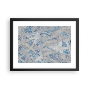 Poster in cornice nera - Nel labirinto grigioblu - 40x30 cm